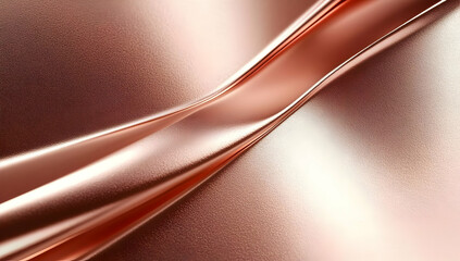 Poster - A stunning abstract image of flowing copper metal texture showcasing smooth curves and shimmering surfaces, ideal for modern design projects.
