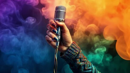 Leinwandbilder - Close up of a singer's lips engaging with a microphone, conveying the essence of vocal performance, likely in a music recording or live performance setting