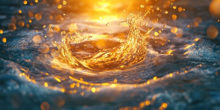 Glowing ripple background with soft splash twist