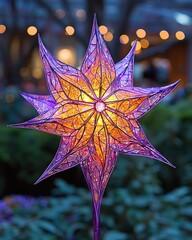 Poster - Dazzling star-shaped light illuminating the darkness with glowing radiance and magical appeal
