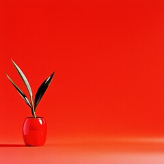 Poster - Simple yet elegant vase with a lush green plant adding a touch of nature to indoor spaces