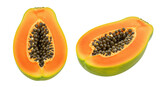 Isolated Cut Papaya