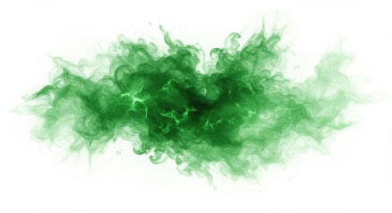 Poster - A cloud of green smoke or vapor with swirling patterns against a white background in an illustration