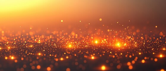 Poster - Abstract orange and gold bokeh background with sparkling light particles warm glittering surface texture elegant backdrop festive design