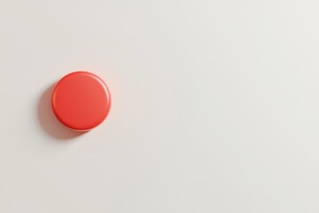 Poster - Bright Red Circular Object on Light Background with Soft Shadows