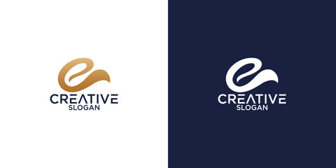 Poster - letter e abstract monogram logo vector design