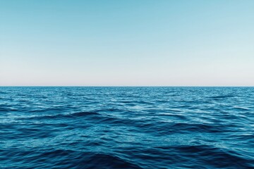 Poster - Deep blue ocean blending seamlessly into soft hazy horizon