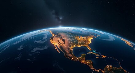 Wall Mural - view earth night