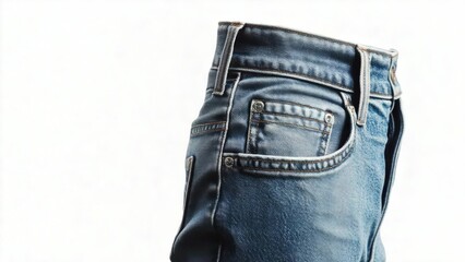 Poster - A pair of blue jeans against a clean white background
