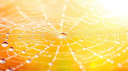 dew drops on spiderweb nature macro photography image