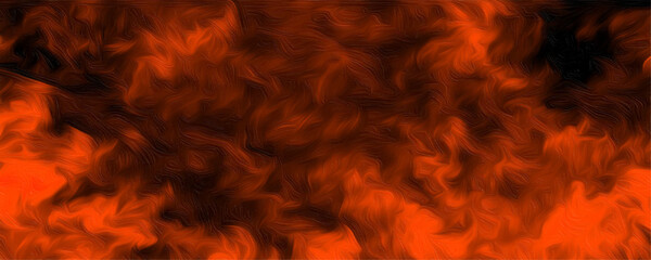 Wall Mural - Blaze fire flame background and textured orange colored flame on dark background. Vibrant orange flames with dynamic smoke oil paint design background. Flame of fire on a black background
