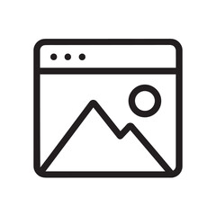 Poster - Image Placeholder Icon: An essential symbol representing image presentation, crafted in a sleek, minimalistic style, for web design and interface.