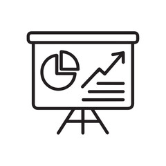 Poster - Business presentation with charts and graphs: A modern illustration showing a business presentation with essential data visualization elements, ideal for business, finance, and strategy themes.