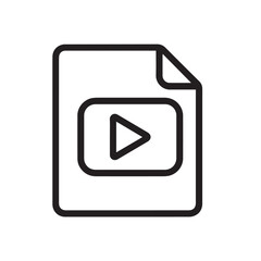 Poster - Video file icon : A minimalist line drawing of a video file icon, perfect for representing video content. This icon evokes the simplicity and universal appeal of modern graphic design.