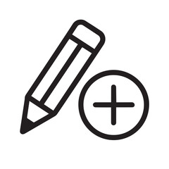 Poster - Add Edit Symbol: A graphic representation of a pencil interacting with an 