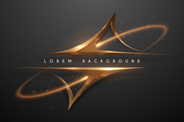 Wall Mural - golden shape template with light effects