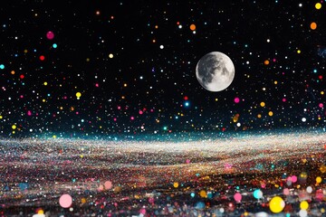 Wall Mural - cosmic colorful night sky