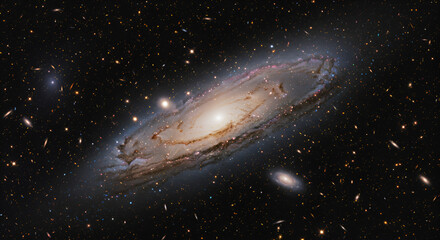 Wall Mural - Spiral galaxy, celestial body, cosmic dust, and stars