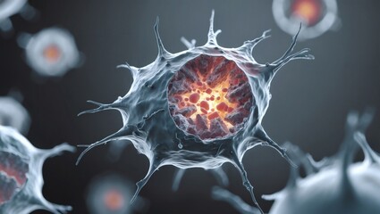 Poster - Intriguing image showcasing the beauty of scientific cells with intricate details. Explore the world of science!