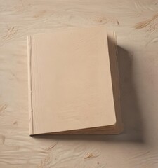 Wall Mural - Natural beige hardback book mockup, showcasing textured cover,  cover design,  graphic,  elegant