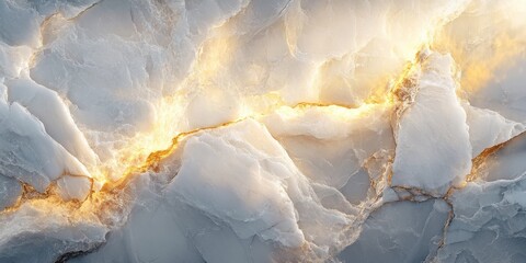 Wall Mural - Glowing cracks in marble surface creating luminous abstract pattern