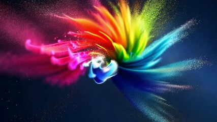 Poster - colorful abstract swirl design vibrant display of red, orange, yellow, and green hues creating dynam
