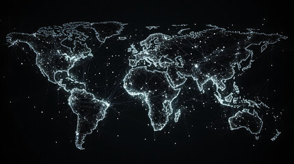 Wall Mural - planet earth in space , binary code technology , glowing sphere on black background