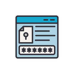 Poster - File security colored icons, minimalist vector illustration ,simple transparent graphic element .Isolated on white background