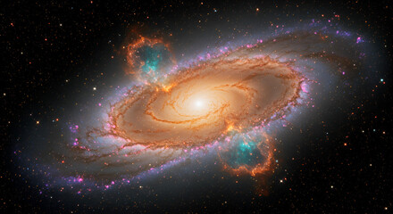 spiral galaxy with vibrant colors and intricate details in deep space (2)