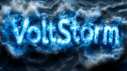 Poster - Abstract text design volt storm digital graphic