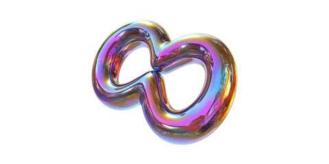 Poster - Colorful Abstract Infinity Symbol. Futuristic Design And Endless Possibilities Concept Isolated On Transparent Background
