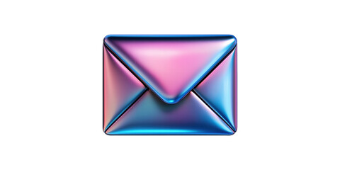 Poster - Holographic Envelope Icon. Modern Digital Communication Symbol Isolated On Transparent Background