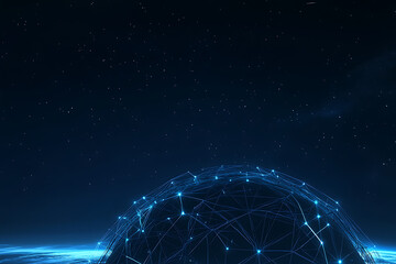 Wall Mural - planet earth in space , binary code technology , glowing sphere on black background