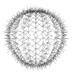 Poster - A black and white drawing of a cactus with a lot of spines. The drawing is abstract and has a sense of loneliness and isolation