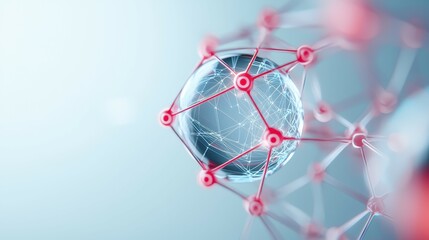 Poster - Abstract representation of interconnected nodes and a globe, showcasing a digital network.