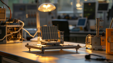 Leinwandbilder - This Tables in a laboratory showcase AI generated learning materials designed for educational use.