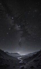 Wall Mural - Inky black sky, countless twinkling stars, cosmic vastness ,  constellations,  deep space,  mysterious