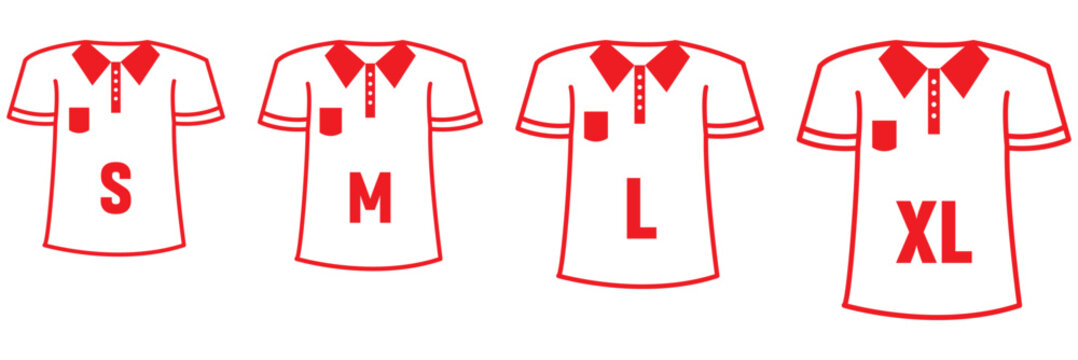 Set of t-shirt icons. Shirt, t-shirt, apparel store. T-shirt design template. Vector illustration.