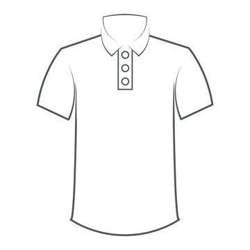 Simple outline drawing of a classic t-shirt, perfect for design templates or apparel illustrations. A clean, minimalist representation of a basic garment.
