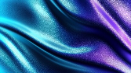 Poster - Dynamic silk texture showcasing a gradient of blue and purple hues in a flowing design