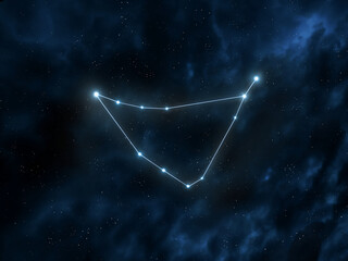 Wall Mural - capricornus constellation in the starry night sky isolated. stars in outer space. astrological image