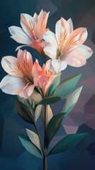 Wall Mural - Delicate and Vibrant Floral Arrangement with Blooming Pink Flowers in Natural Environment  Soft focus close up of lush flourishing botanical bouquet with elegant