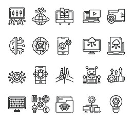 Poster - Machine learning concepts illustration icons