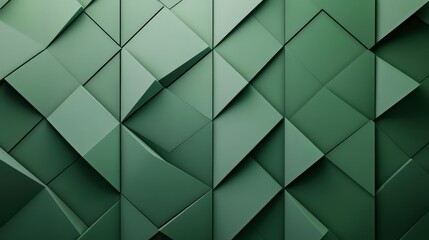 Poster - modern green geometric background with a grid of diamond shapes and subtle shadowing effects