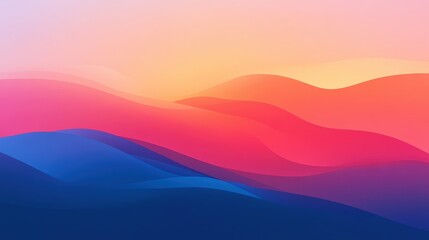 Poster - minimalist abstract gradient background transitioning smoothly between warm and cool colors