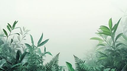 Poster - A nature-inspired green gradient background fading from lush jungle green to a pale grassy hue.