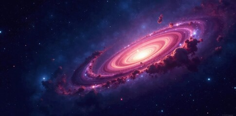 Wall Mural - celestial scene of swirling galaxies and nebulas in a dark cosmic background, blackness, cosmos, inf
