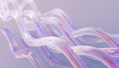 Poster - iridescent glass spiral abstract background for digital design, web layouts, branding visuals, and modern print media high-resolution 3d render

