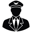 © Suplab_Designer - A black silhouette of a pilot in uniform, wearing a cap, conveying a sense of authority and professionalism