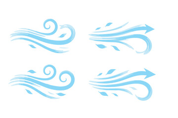 Poster - Vector icon depicting stylized wind patterns in varying directions suitable for web and graphic design